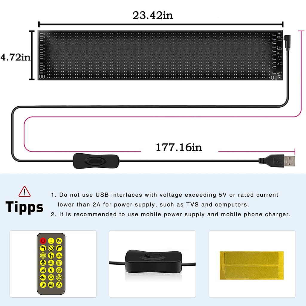 Pantalla LED flexible programable con aplicación y control remoto//ojo led